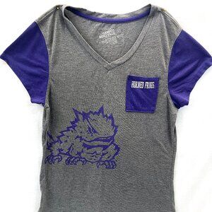 Campus Heritage Baseball Style TCU Horned Frog Short Sleeve T-Shirt, Medium